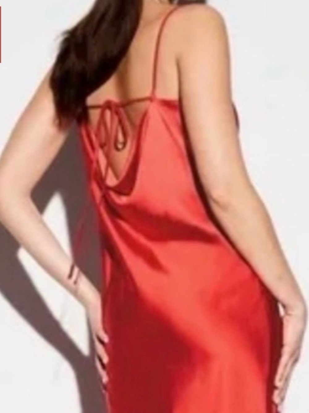 Old Navy Red Satin Slip Cowl Gown - Picture 2 of 6